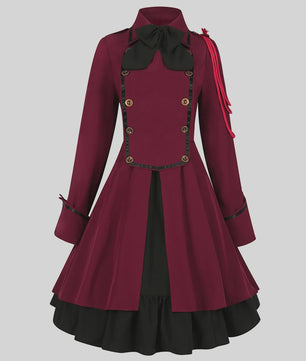 Middeleeuwse Renaissance Lolita Jurk - Vintage Victoriaans Hofkostuum met Strik en Ruches