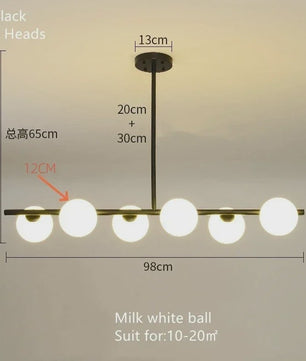 Moderne Magische Bonen Glas Kroonluchter - 6/7 Lampen - Goud/Zwart