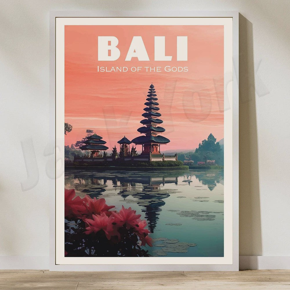 Indonesië Reisposters: Bali, Java, Komodo & Meer - Wanddecoratie Set