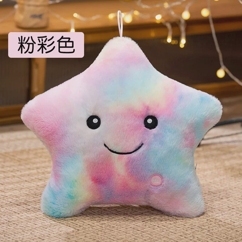 Glow-in-the-dark Ster Pluche Kussen - Zacht Verlicht Speelgoed voor Kinderen & Decoratie