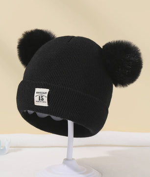 Warme Gebreide Babymuts met Pompon - Winter Beanie voor Jongens en Meisjes