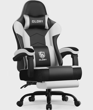 Ergonomische Gaming Stoel met Verstelbare Rugleuning, Lendensteun en Voetensteun - Max 150kg