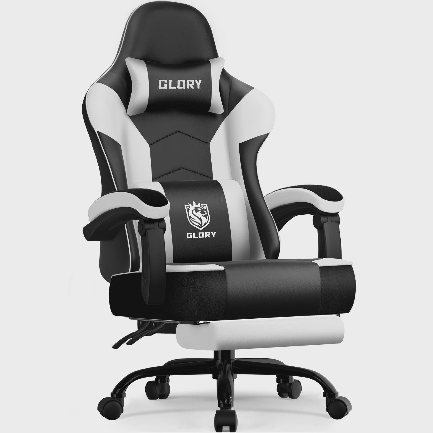 Ergonomische Gaming Stoel met Verstelbare Rugleuning, Lendensteun en Voetensteun - Max 150kg