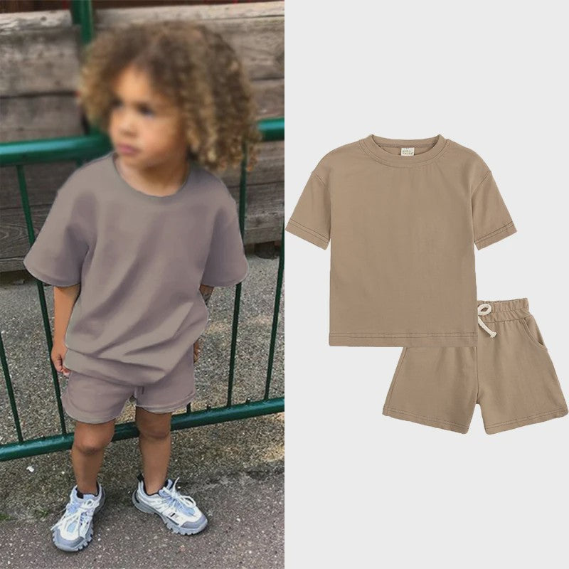Zomer Set Kinderen: T-shirt met Korte Broek - Jongens & Meisjes Sportkleding Outfit