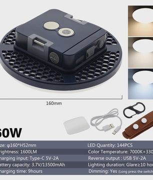 Oplaadbare Camping Lantaarn met Powerbank - 3 Lichtstanden, IP65 Waterdicht