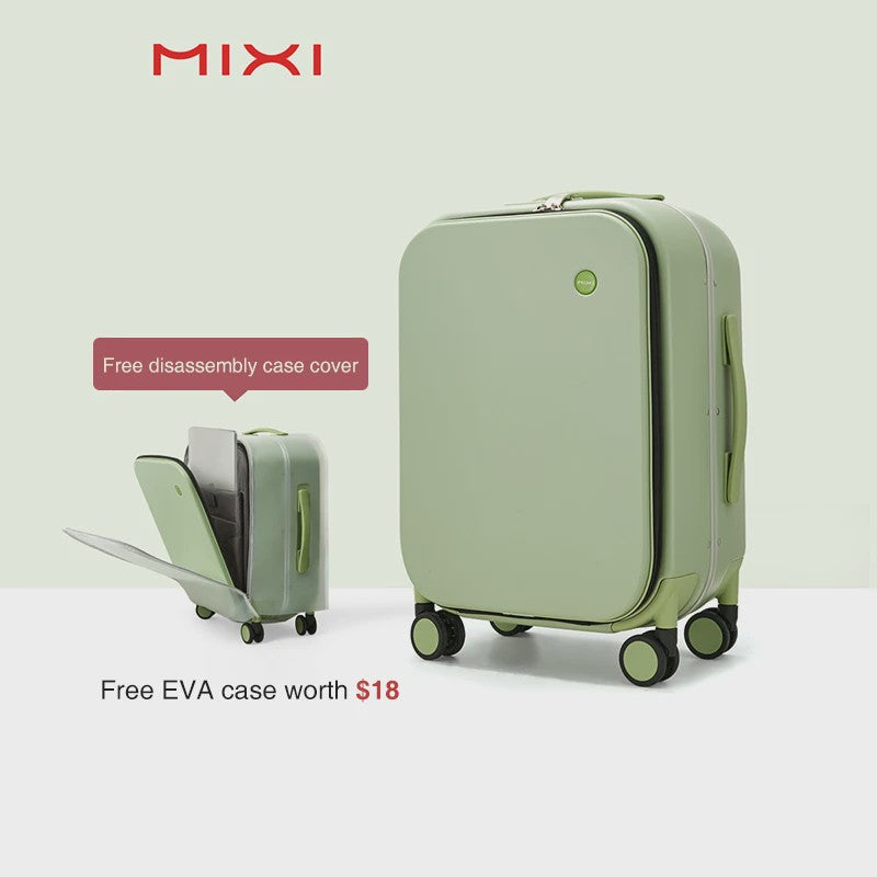 Mixi Aluminium Frame Koffer - Handbagage met Vooropening & 180° Opening