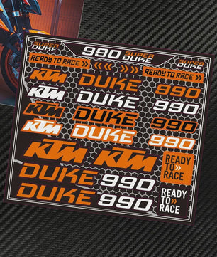 KTM "Ready To Race" Motor Stickers Set - Logo's & Decals voor Duke, RC390, Adventure