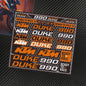 KTM "Ready To Race" Motor Stickers Set - Logo's & Decals voor Duke, RC390, Adventure