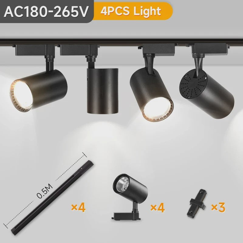 LED Railverlichting Set: 220V Plafondspots (12-40W) voor Woonkamer & Keuken
