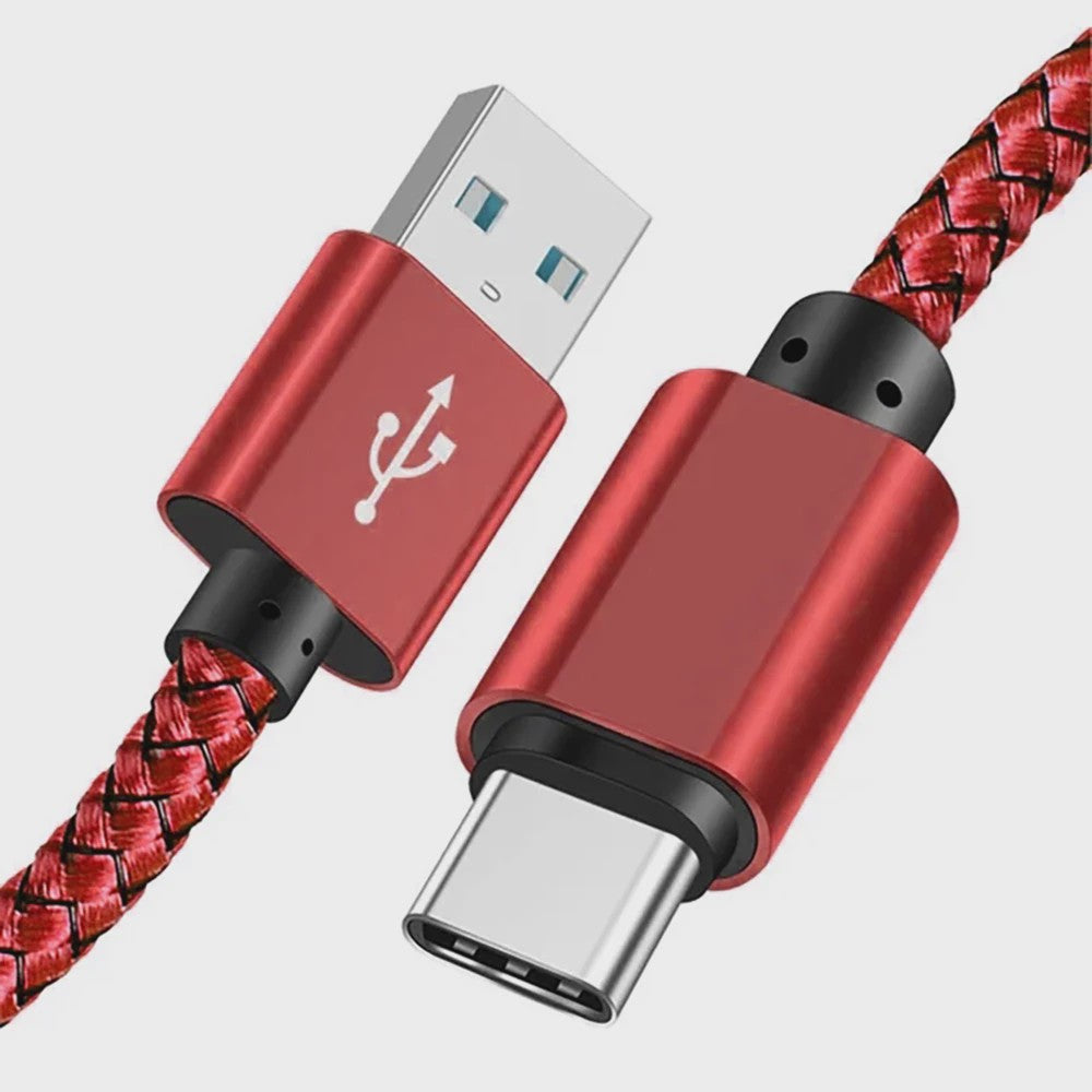 Nylon USB-C Laadkabel - Snel Opladen & Data Transfer voor Huawei, Samsung & Android (1/2/3M)