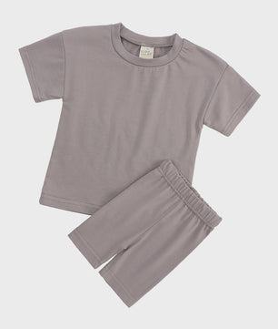 Katoenen Kinderkleding Set: T-shirt & Biker Shorts voor Jongens en Meisjes (1-13 Jaar)