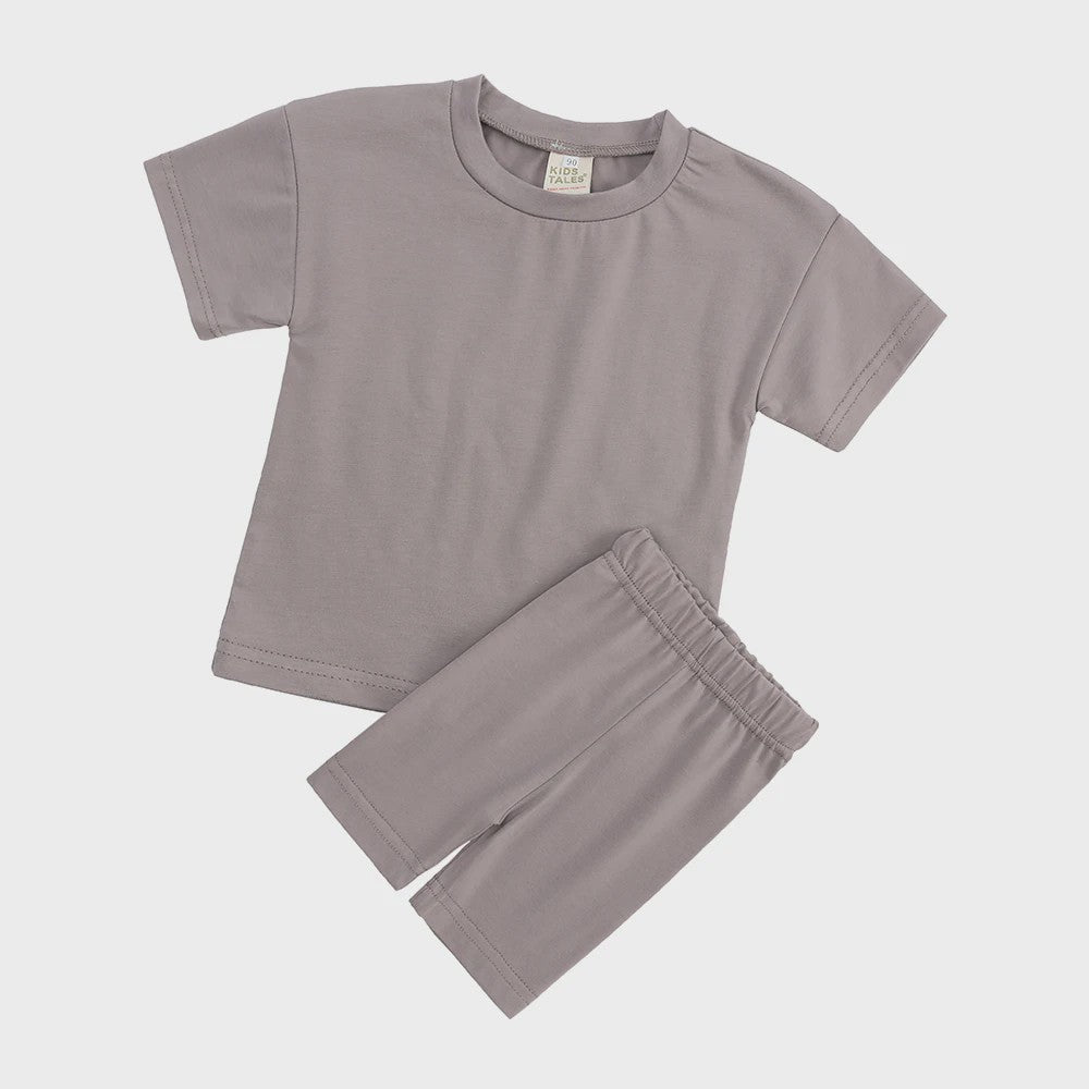 Katoenen Kinderkleding Set: T-shirt & Biker Shorts voor Jongens en Meisjes (1-13 Jaar)