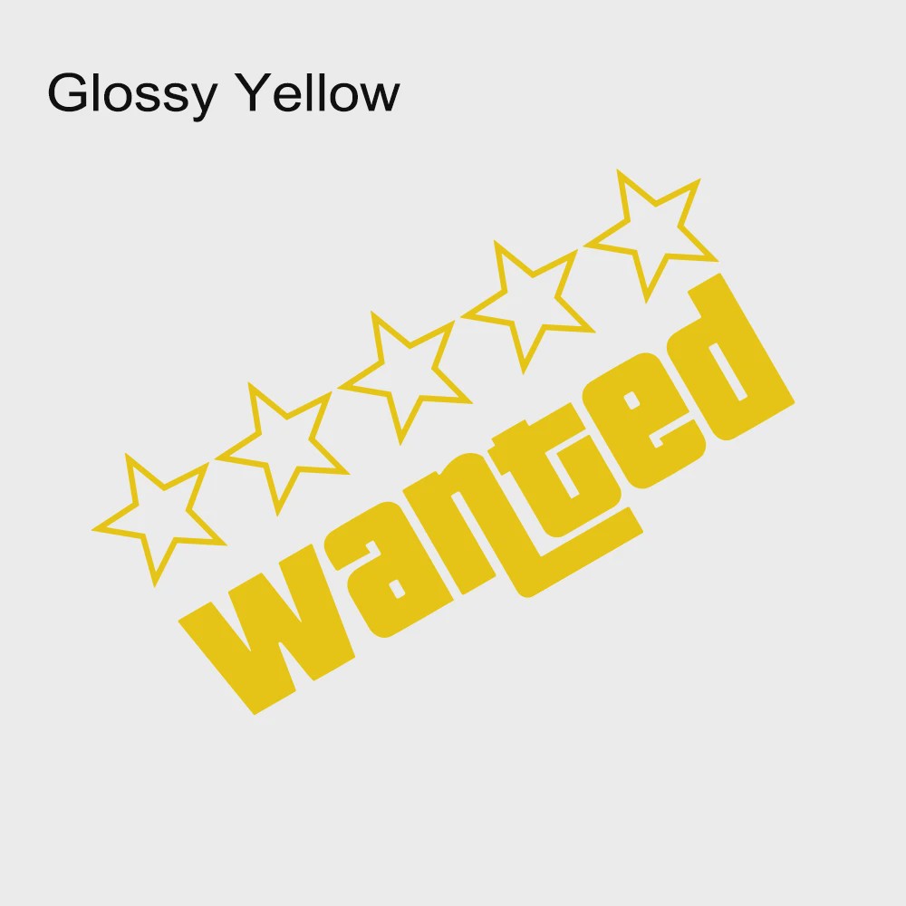 Wanted Vinyl Sticker Set - GTA Stijl Decals voor Auto, Motor & Laptop