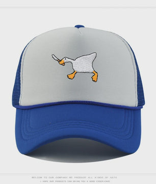 Unieke Geborduurde Baseball Cap met Gans Patroon - Casual Stadsstijl