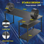 COMHOMA Hoekbureau met Planken, 120cm Gaming PC Bureau met USB Laadpoort en Stopcontact