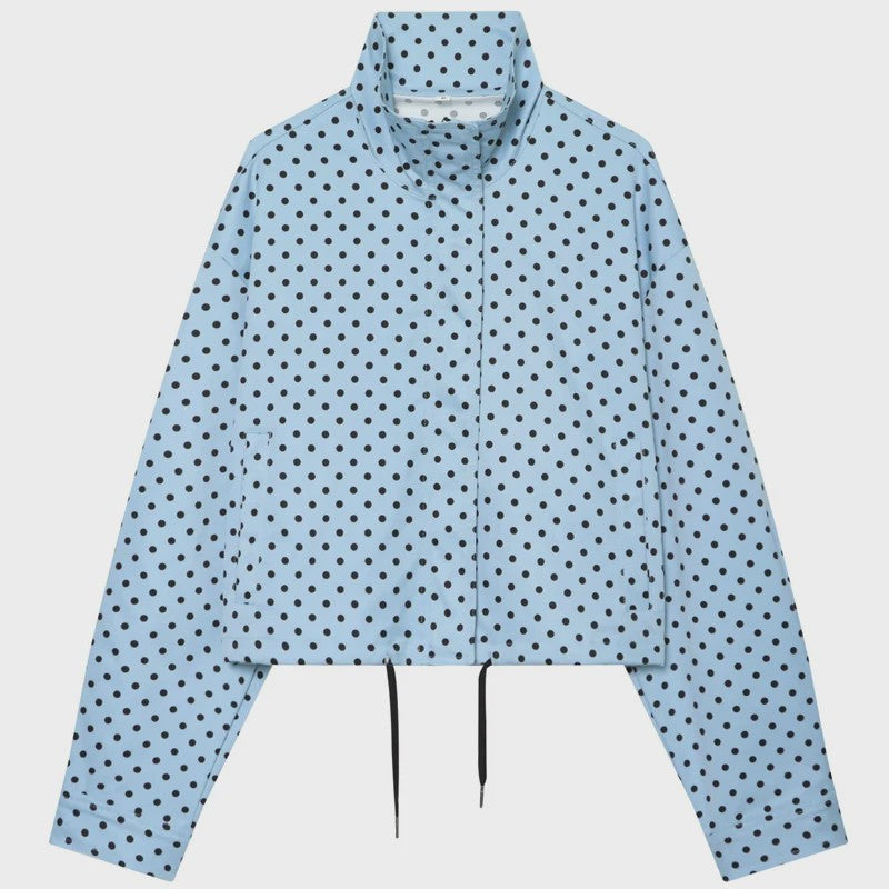 Dames Bomberjack met Polka Dots - Oversized Crop Jacket voor de Demi-Season