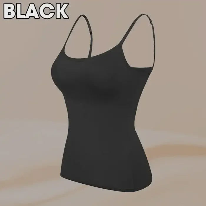 Dames Top met Ingebouwde Beha - Comfortabele Camisole Tanktop met Verstelbare Bandjes