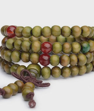Natuurlijke Sandelhout Gebedskralen Armband - 108 Kralen voor Meditatie & Mannen/Vrouwen