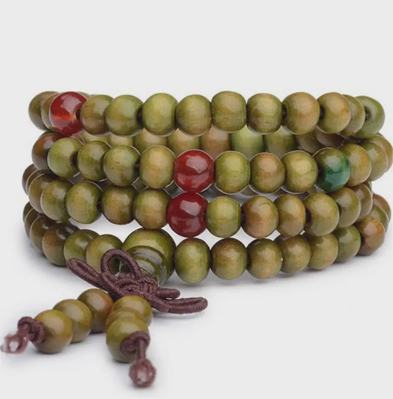 Natuurlijke Sandelhout Gebedskralen Armband - 108 Kralen voor Meditatie & Mannen/Vrouwen