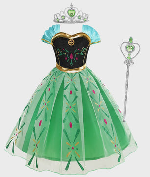 Prinsessenjurk Anna Frozen Kinderkostuum - Feestelijk Verkleedjurkje