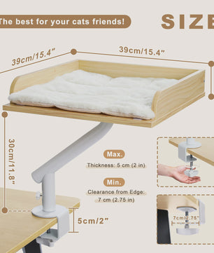 360° Draaibare Kattenmand voor Bureau - Comfortabele Hangmat voor Binnenkatten