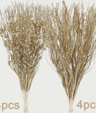 8x Glitter Bessen Takken - Kerstdecoratie & Feestaccessoires
