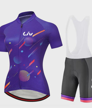 LIV Dames Fietsset Zomer - Korte Mouwen Jersey & Bibshort - Sneldrogend