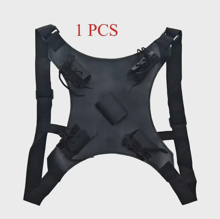 Deadpool Cosplay Kostuum Jumpsuit met Masker en Zwaarden voor Kinderen en Volwassenen