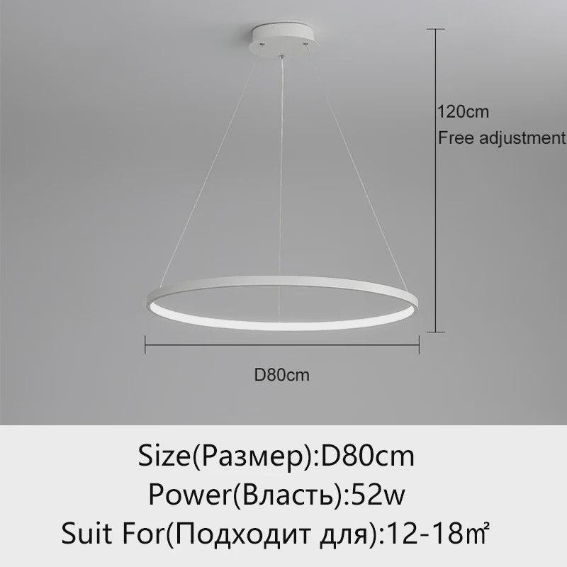 Moderne Ronde LED Plafondlamp Zwart/Wit - Dimbaar Hanglamp voor Keuken en Woonkamer