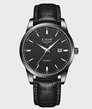 LIGE Heren Horloge Bruin Leer - Stijlvol Militair Quartz Horloge met Datum & Waterdicht