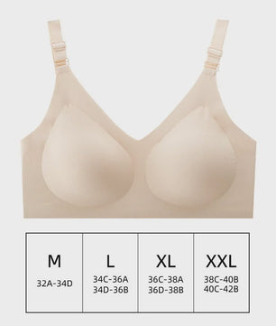 Comfortabele Naadloze Dames Bh - Zacht, Draadloos & Push-Up Effect met Diepe V-hals - Jelly Kleuren