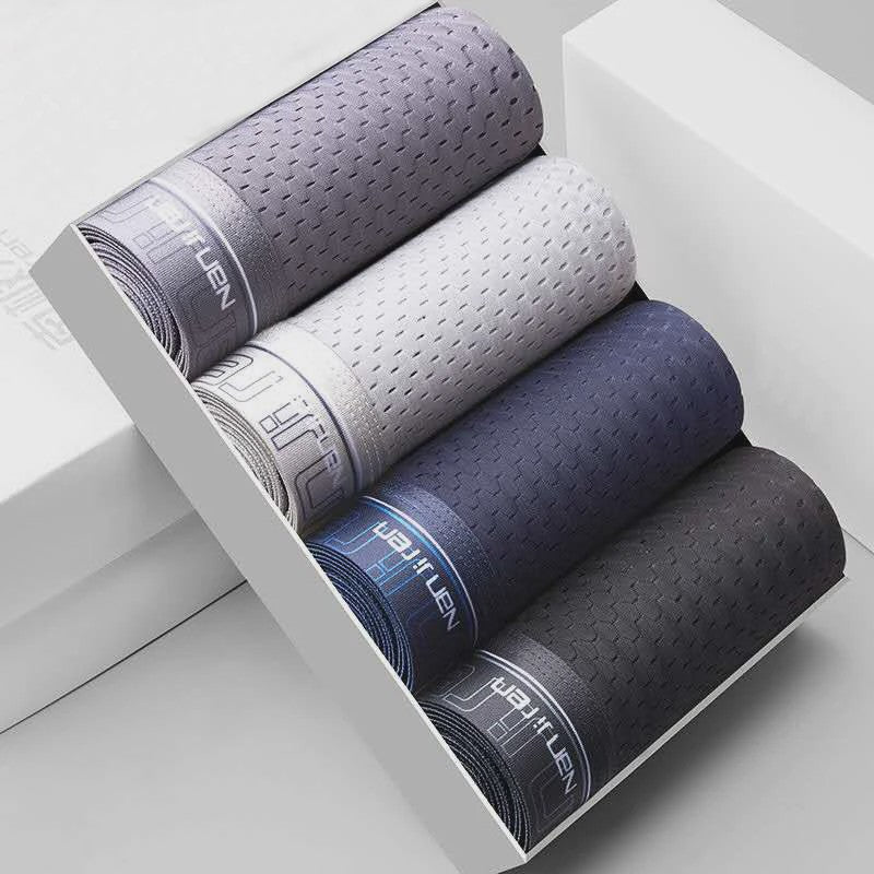 4-Pack Heren Boxershorts van Ice Silk - Ademend, Comfortabel en Plus Size Ondergoed