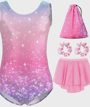 Meisjes Gymnastiek & Ballet Leotard Jurk met Afneembare Rok en Opbergtas | Leeftijd 5-11 Jaar