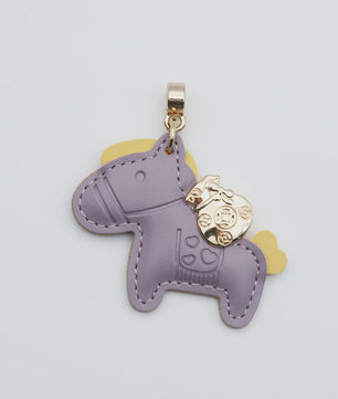 Luxe Paard Sleutelhanger - Handgemaakt Leer met Geluksmunt Charm