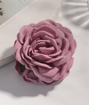 Bloem Haarclip Dames - Katoen Stof Rozen Klip - Medium Maat - Koreaanse Stijl Haarsieraad