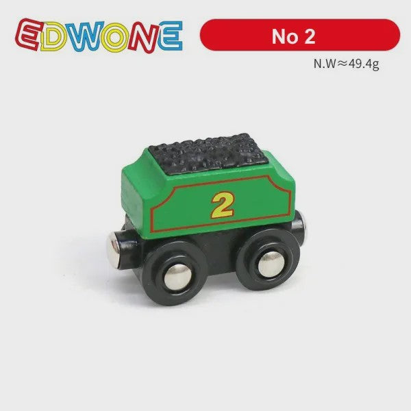 Houten Magneet Treinwagon Set - Uitbreidbaar en Compatibel met Houten Spoorsystemen