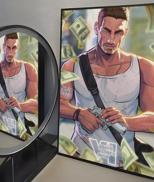 Grand Theft Auto GTA 6 Game Poster - Zelfklevend, Waterdicht & Frameloos