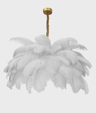 Luxe Struisvogelveer Hanglamp LED - Sfeervolle Verlichting voor Woonkamer & Slaapkamer