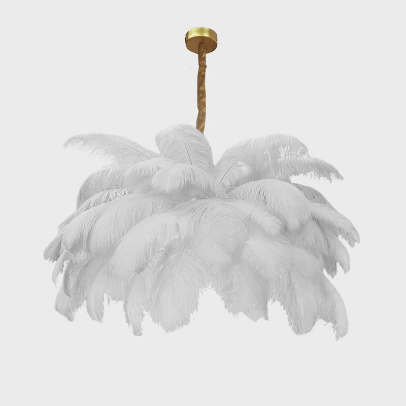 Luxe Struisvogelveer Hanglamp LED - Sfeervolle Verlichting voor Woonkamer & Slaapkamer