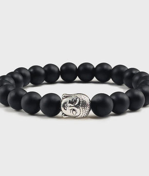 Buddha Hoofd Armband - Natuursteen & Lavasteen Kralen - Yoga & Gebedssieraden voor Dames en Heren
