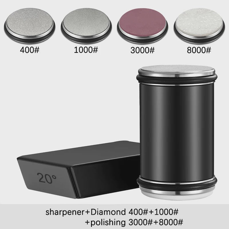 Professionele Messenslijper met Dubbelzijdige Diamantsteen & Magnetische Hoek (15/20°)