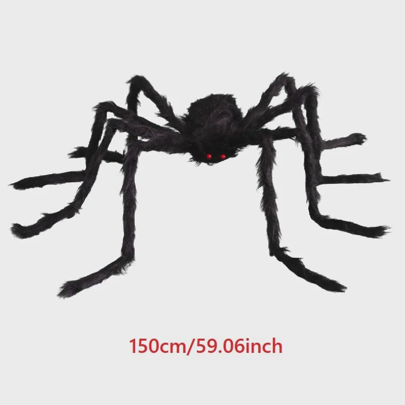 Enorme Zwarte Pluche Spin - Halloween Decoratie 30-200cm