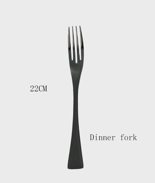 Luxe Bestekset RVS - Zwart Steakmes, Dessertlepel & Vork - Complete Tafelset