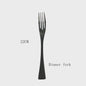 Luxe Bestekset RVS - Zwart Steakmes, Dessertlepel & Vork - Complete Tafelset