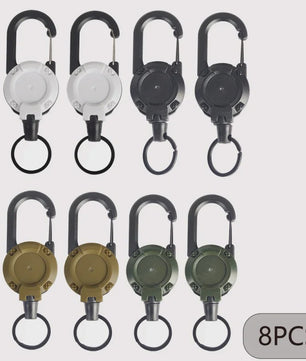 Robuuste Intrekbare Sleutelhanger met Karabijnhaak - Ideaal voor ID-badges, Sleutels & Outdoor