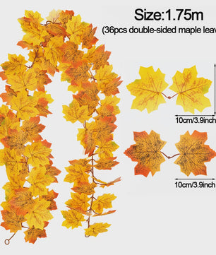 Herfst Slinger met Maple Bladeren - Kunstblad Slinger voor Thanksgiving, Halloween & Feestdecoratie