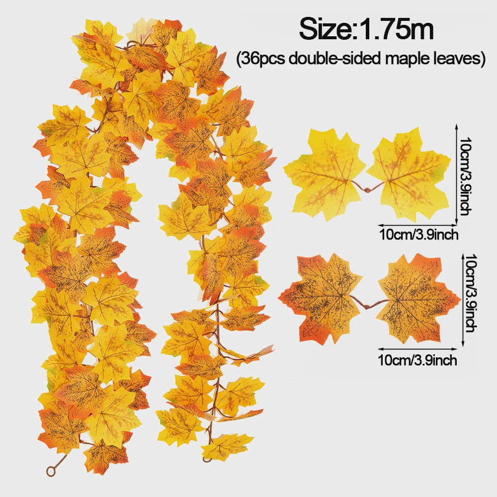 Herfst Slinger met Maple Bladeren - Kunstblad Slinger voor Thanksgiving, Halloween & Feestdecoratie