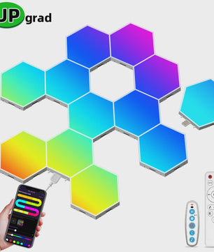 Modulaire Hexagon LED Wandlampen - RGB, Muziek Sync, App Bediening & USB