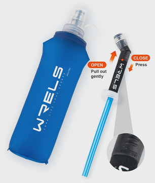 Opvouwbare Siliconen Waterfles 500ml met Rietje - BPA-vrij voor Sport & Reizen