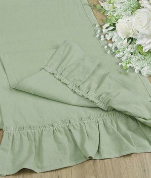 Romantische Katoenen Tafel Runner met Ruches - Perfect voor Feesten, Bruiloften & Decoratie